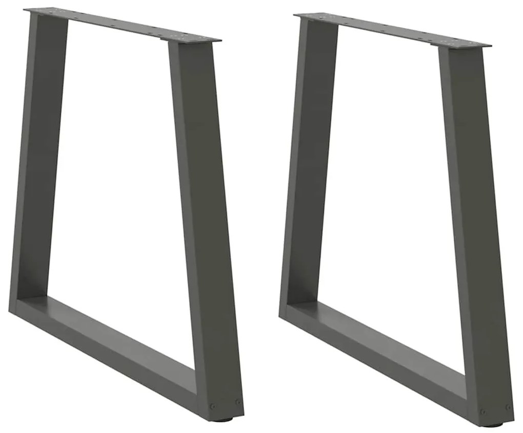 2 db antracitszürke, V-alakú acél étkezőasztal láb 80 x (72-73,3) cm