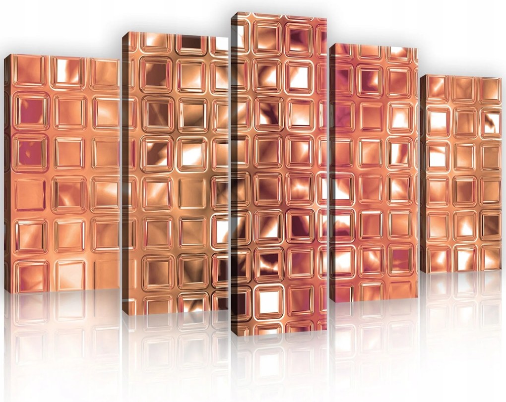 Vászonkép 100x60 Absztrakt geometrikus textúra 3D hatás metál réz minta