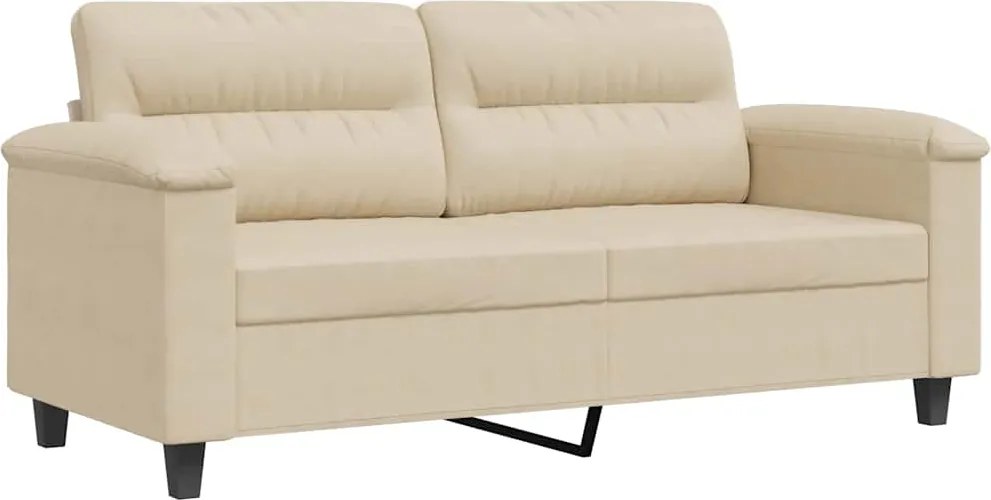 vidaXL kétszemélyes krémszínű mikroszálas szövetkanapé 140 cm