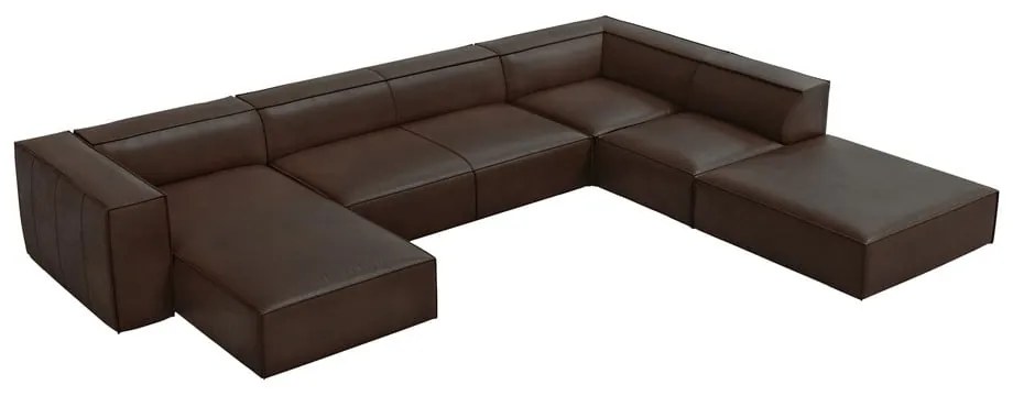 Sötétbarna bőr sarokkanapé (jobb oldali) Madame – Windsor & Co Sofas