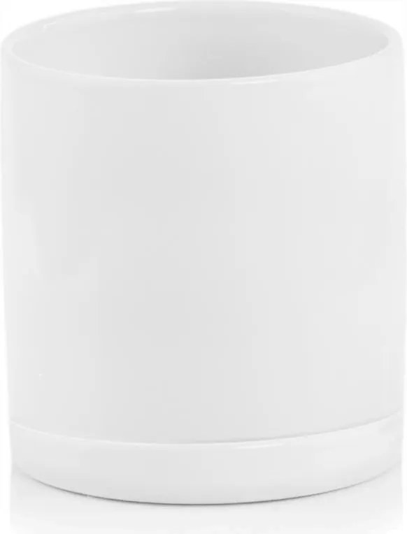Kerámia Virágtartó Állvánnyal Henger 14 x 13cm Fehér