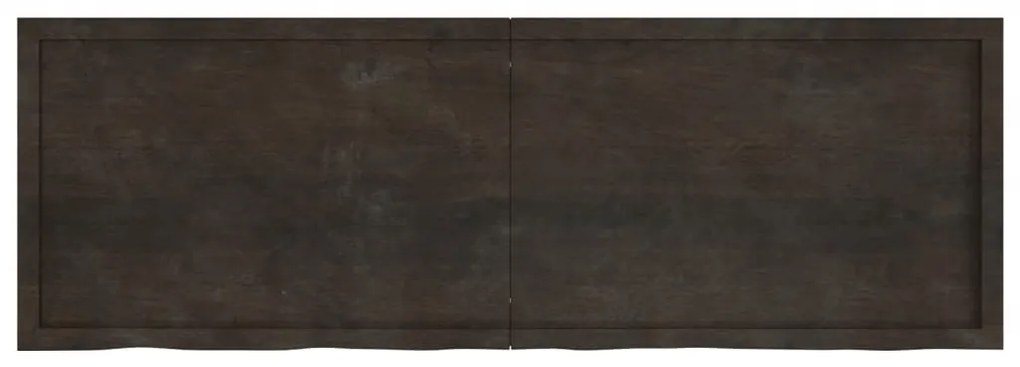 sötétbarna kezelt tömör tölgyfa fali polc 180 x 60 x (2-6) cm