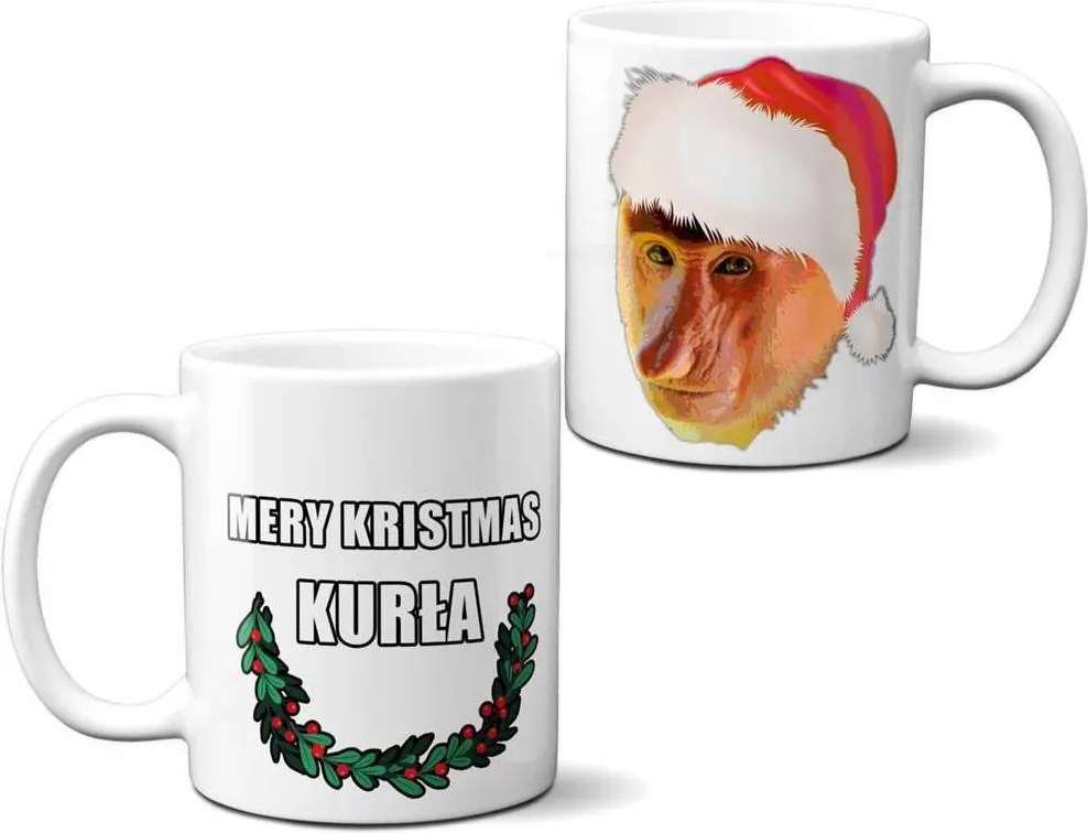 Mery Kristmas Tyúk Hordozó Bögre Ajándék +Név!
