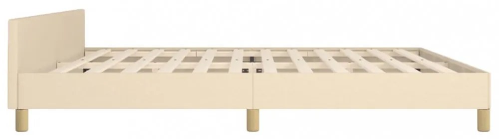 krémszínű szövet ágykeret matrac nélkül 200 x 200 cm