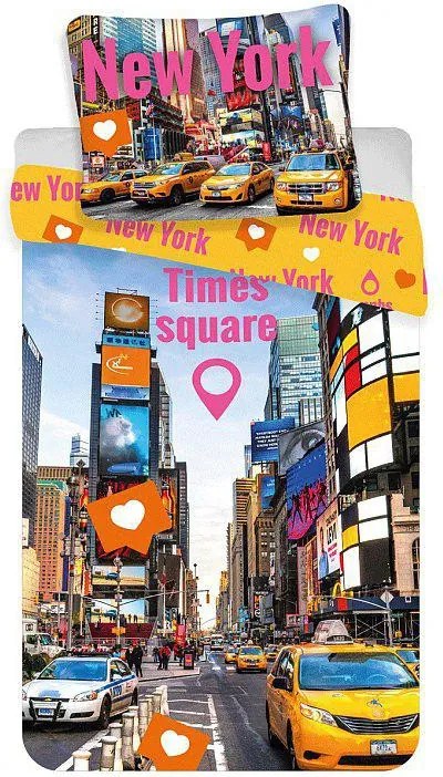 New York Times Square ágyneműhuzat 140×200cm, 70×90 cm