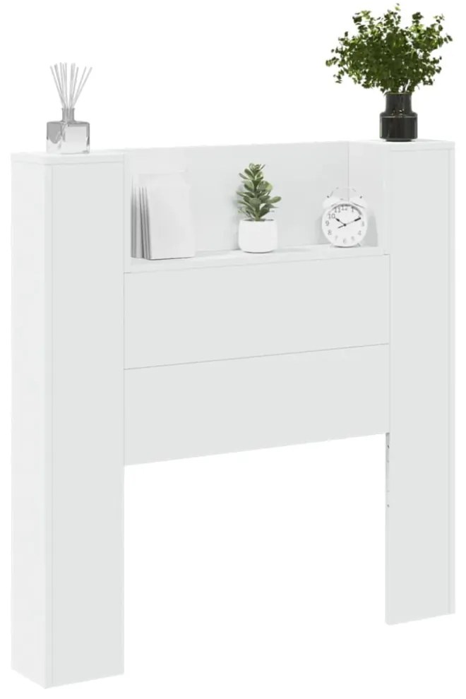 fehér áthidalószekrény LED-világítással 100 x 16,5 x 103,5 cm