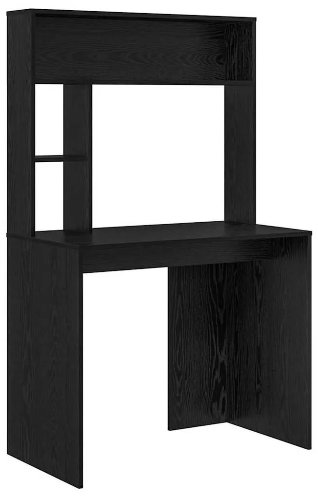 Asztal polcokkal tárolóval Musta tammi 91 x 50 x 149 cm Faanyag