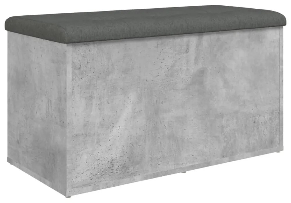 betonszürke szerelt fa tárolópad 82 x 42 x 45 cm