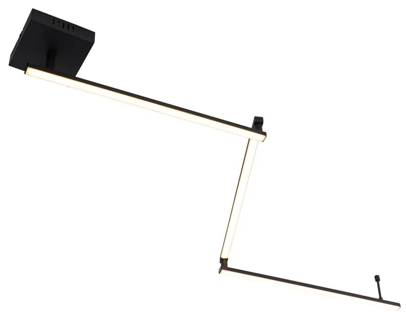 Mennyezeti lámpa fekete 150,8 cm LED-del, 3 fokozatú dimmerrel, állítható - Annuschka