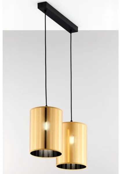 Jupiter 2091 - CORTINA kábeles függeszték 2xE27/15W/230V arany/fekete