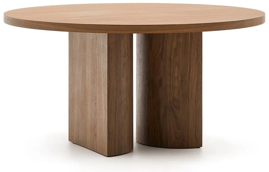 Kerek étkezőasztal diófa dekoros asztallappal ø 150 cm Nealy – Kave Home