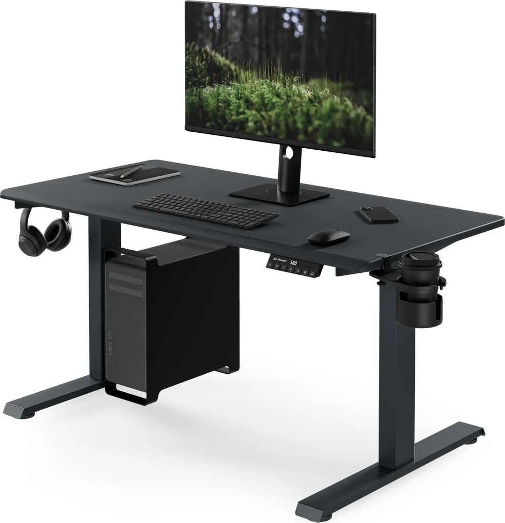 Elektromos íróasztal magasságállítással ergonomikus antracit,1200x600 mm: ARIA