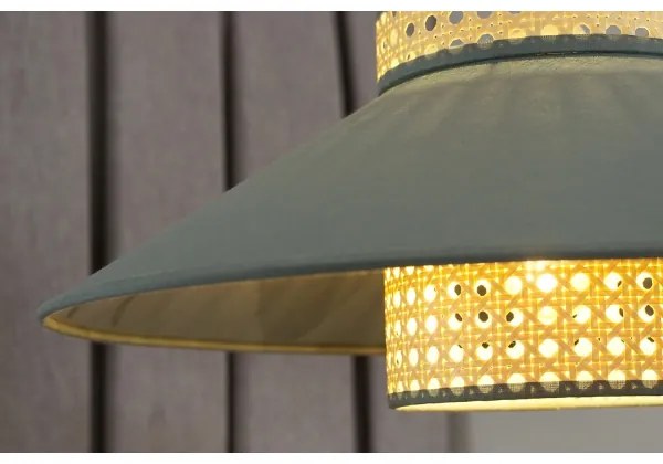 Duolla - Felületre szerelhető csillár RIO RATTAN 1xE27/15W/230V átm. 45 cm zöld/rattan