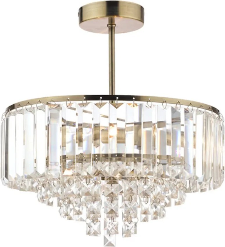 LAURA ASHLEY 3599070-Q VIENNA Kristály Mennyezeti Lámpa Antik Sárgaréz, Fehér G9 IP20