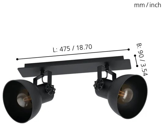 Eglo 43432 - Spotlámpa BARNSTAPLE 2 2xE27/40W/230V