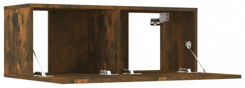 4 db füstös tölgy színű szerelt fa TV-szekrény 80 x 30 x 30 cm