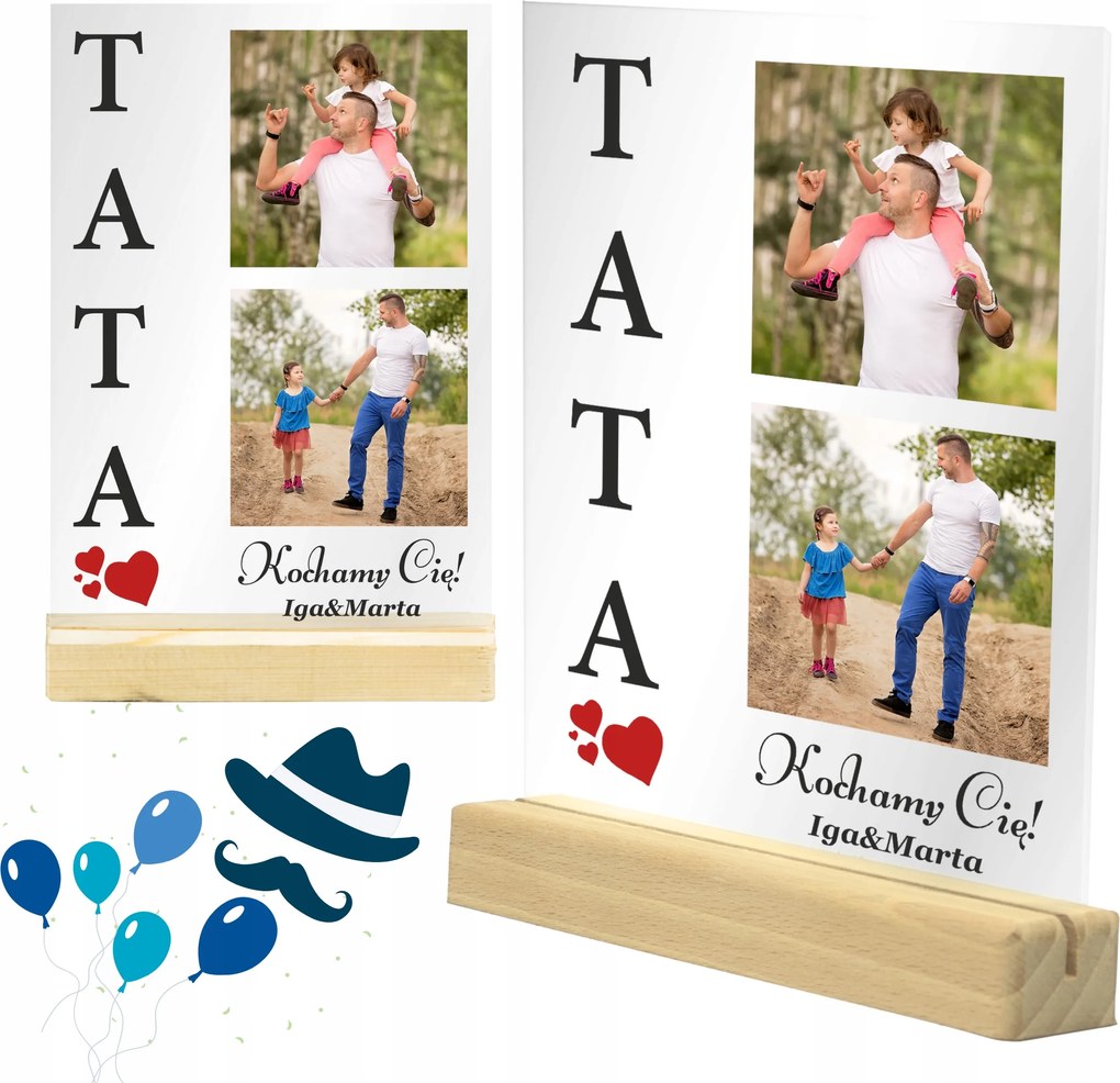 Apák Napi Ajándék Üveg Képkeret Apák szobor Ajándék