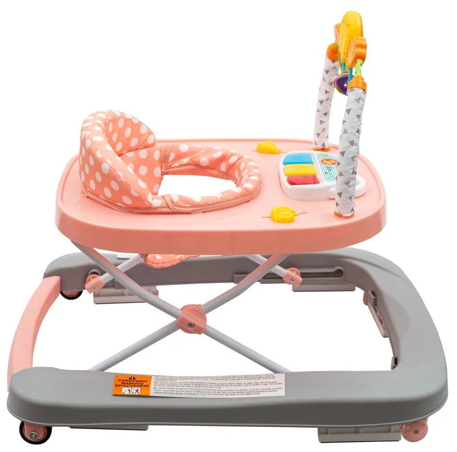 Gyerek bébikomp New Baby szilikon kerekekkel Forest Kingdom Pink