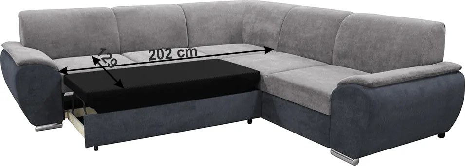 Ülőgarnitúra, sötét szürke/szürke Soro anyag, jobbos kivitel, EMILY