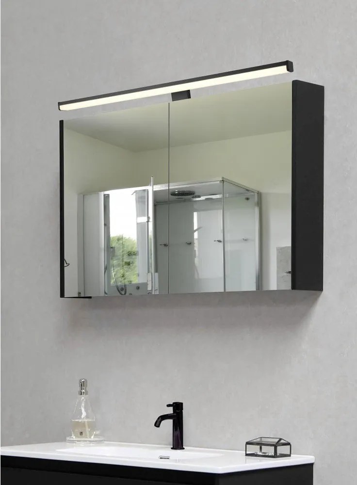 Matt fekete LED fali lámpa (hosszúság 60 cm) Lino – Trio