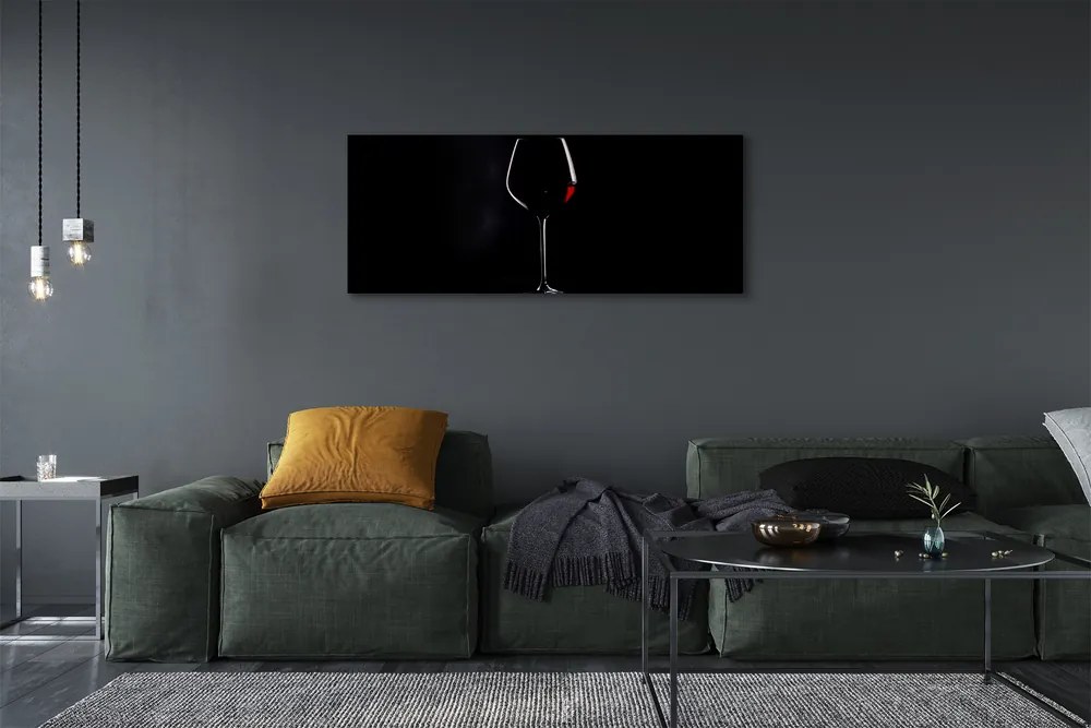 Canvas képek Fekete háttér egy pohár bor 100x50 cm