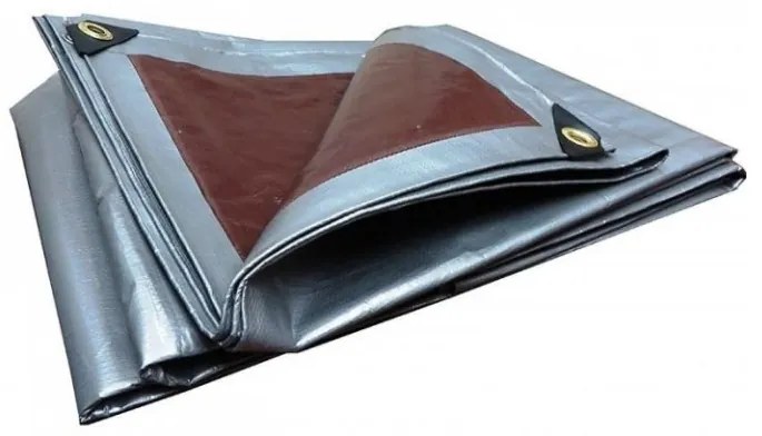 TAKARÓPONYVA BARNA-EZÜST 6X10 M 210G/M2