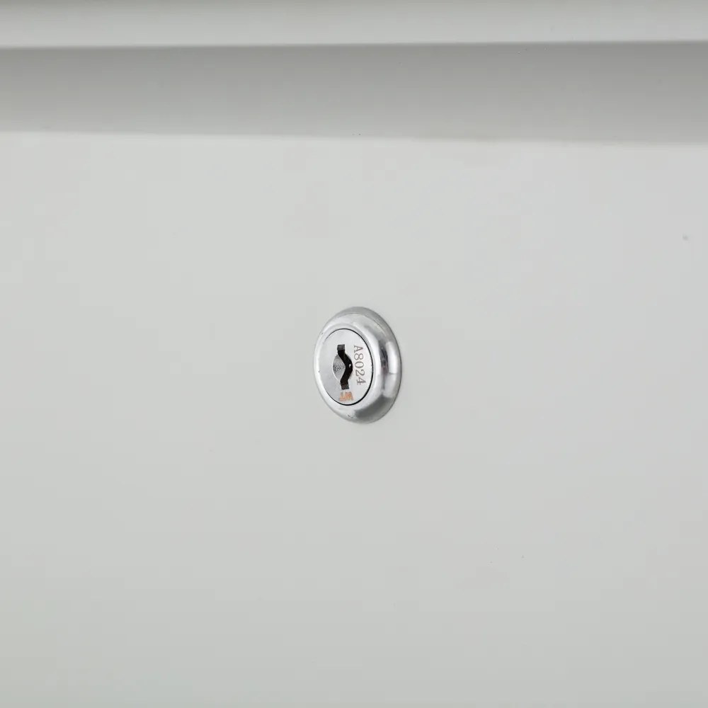 Kétsoros fém iratszekrény A4 - 4 fiókos, 90 x 45 x 132 cm, hengerzár, szürke - ral 7035