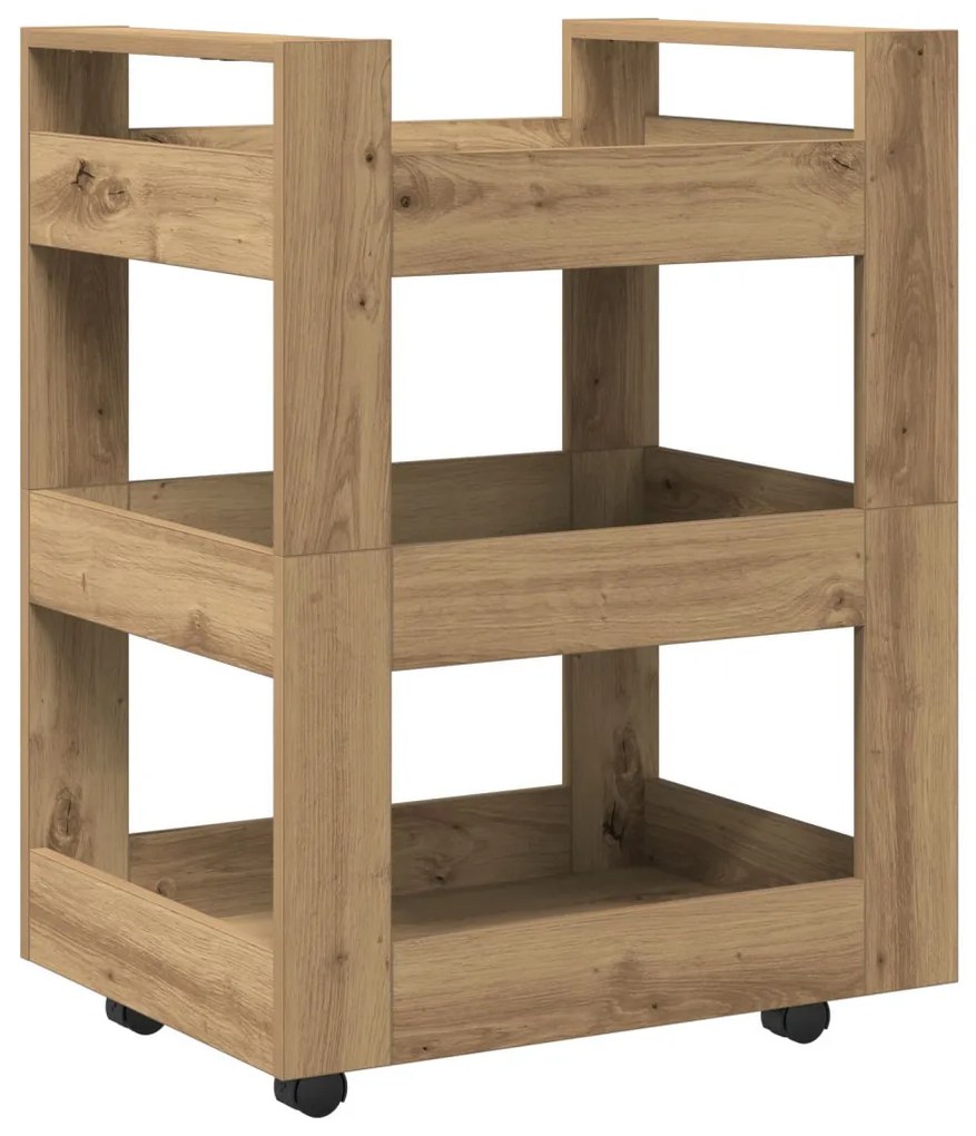 Konyhai Kocsi Kézműves Tölgy 60x45x80 cm Műanyag