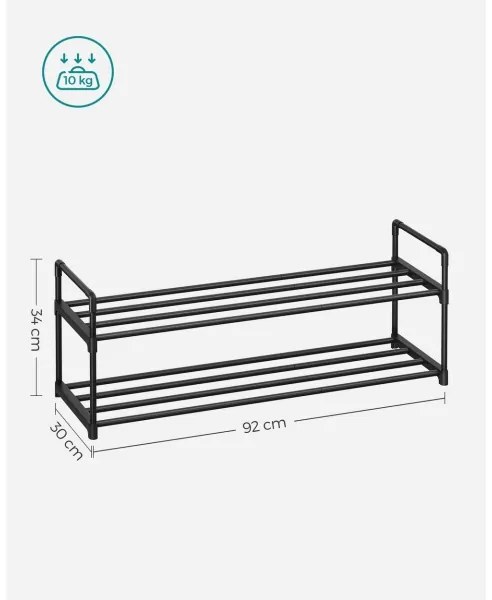 ALVORO cipőtároló fekete