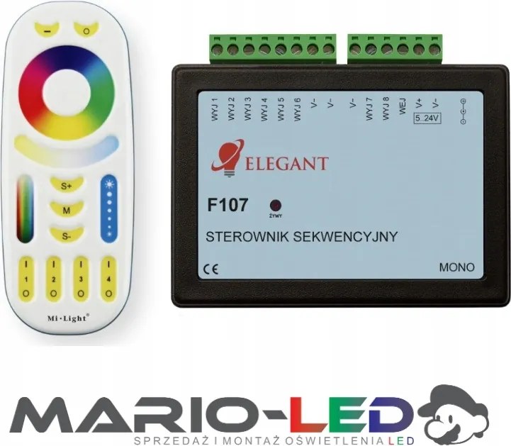 LED-es digitális áramló fény szett Mono F107+távirányító