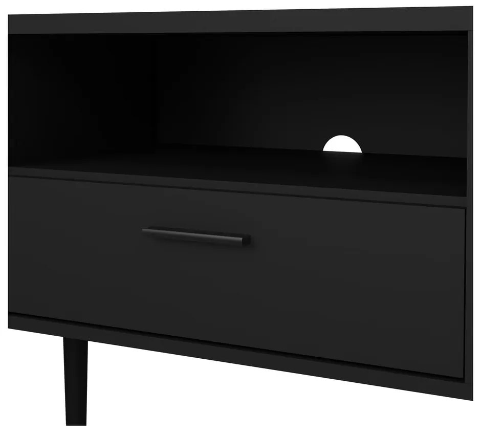 Fekete TV-állvány 177x57 cm Media – Tvilum