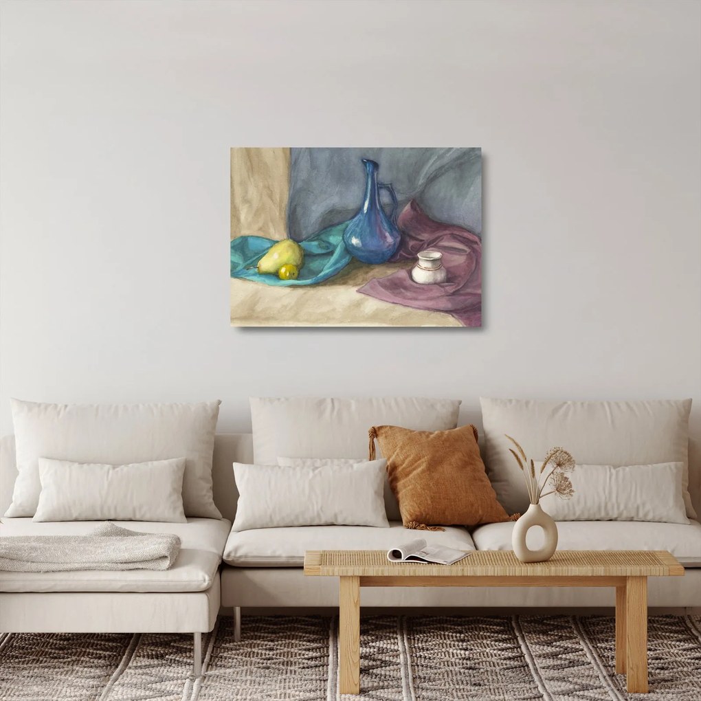 Kép - festett csendélet (üvegen) (70x50 cm)