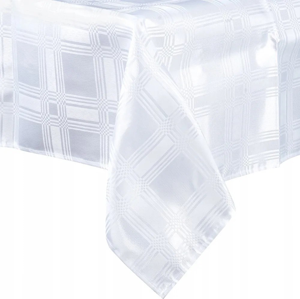 Abrosz Foltálló Fehér Asztalra Téglalap Alakú Sima Vízálló