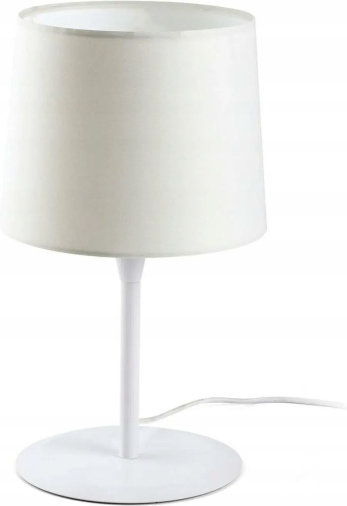 Faro Conga asztali lámpa, fehér, textil ernyő, E27, 48,5 cm