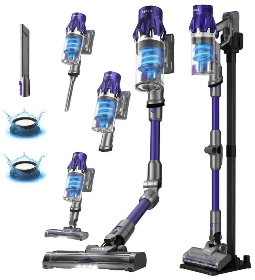 TESLA Electronics PureStar vezeték nélküli 2 az 1-ben porszívó 250W/2200mAh