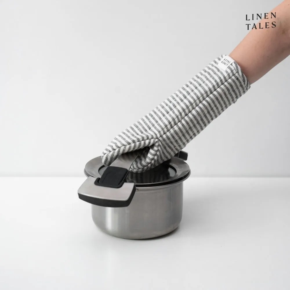 Len edényfogó Thin Black Stripes – Linen Tales
