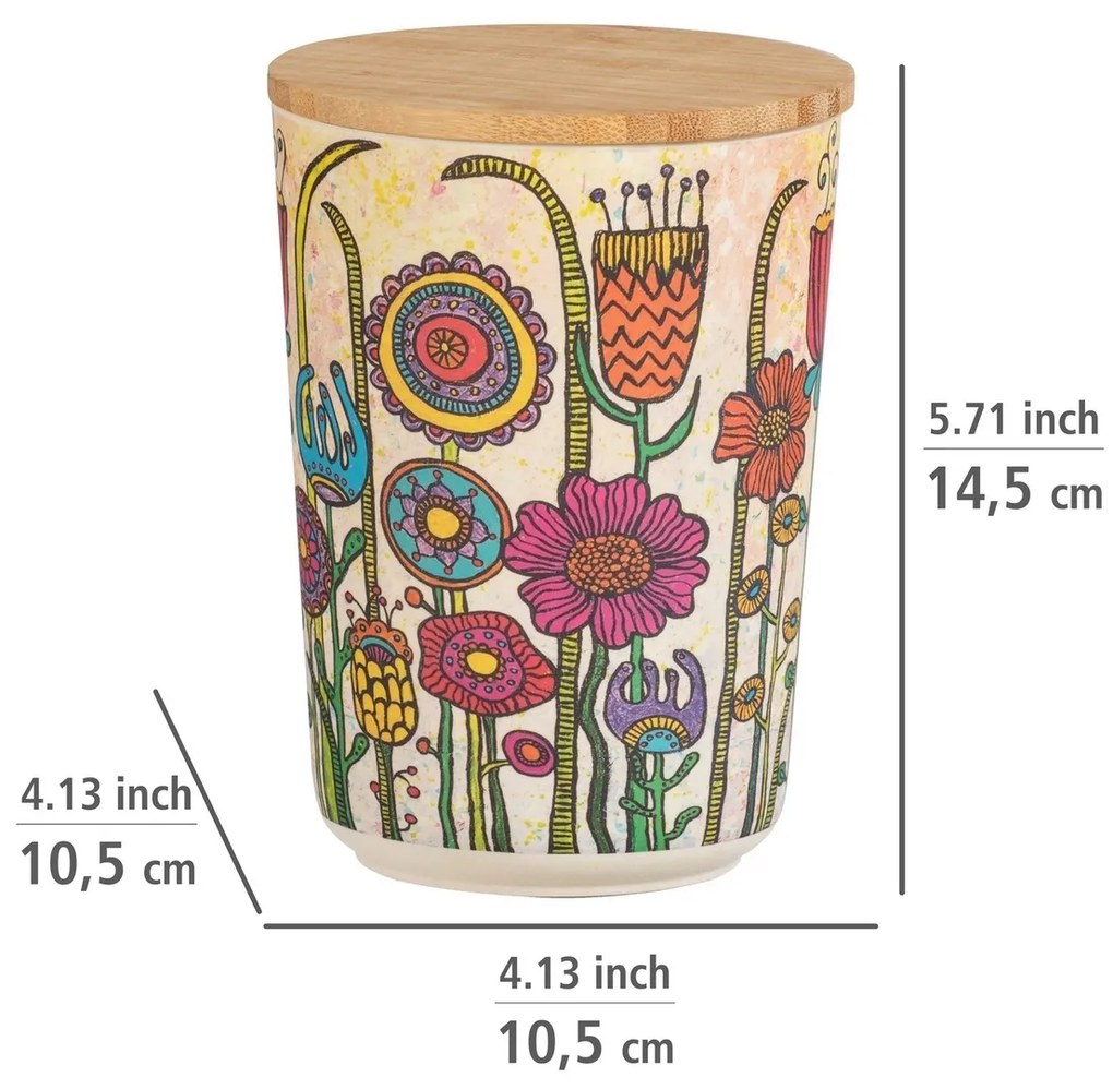 Wenko Flowers doboz bambusz fedéllel, 700 ml, M