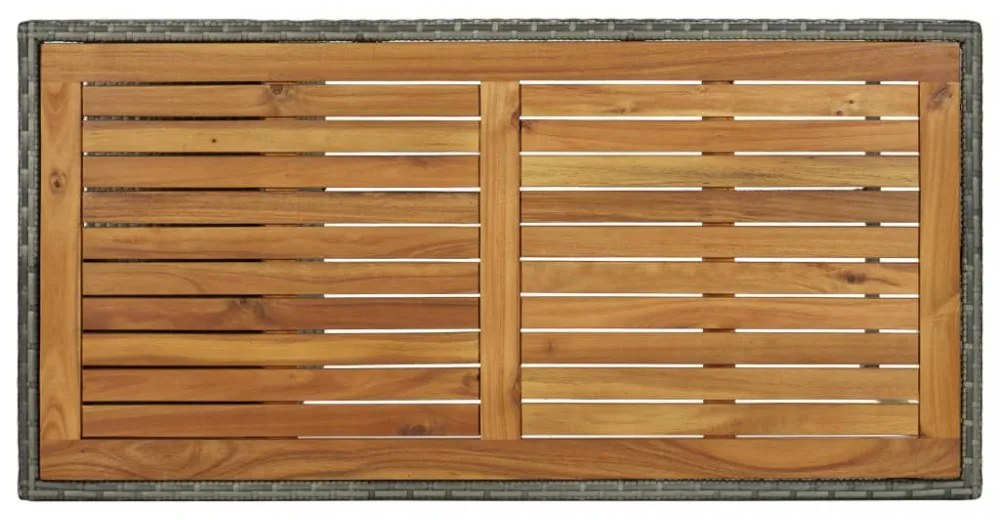 szürke polyrattan bárasztal tárolópolccal 120 x 60 x 110 cm