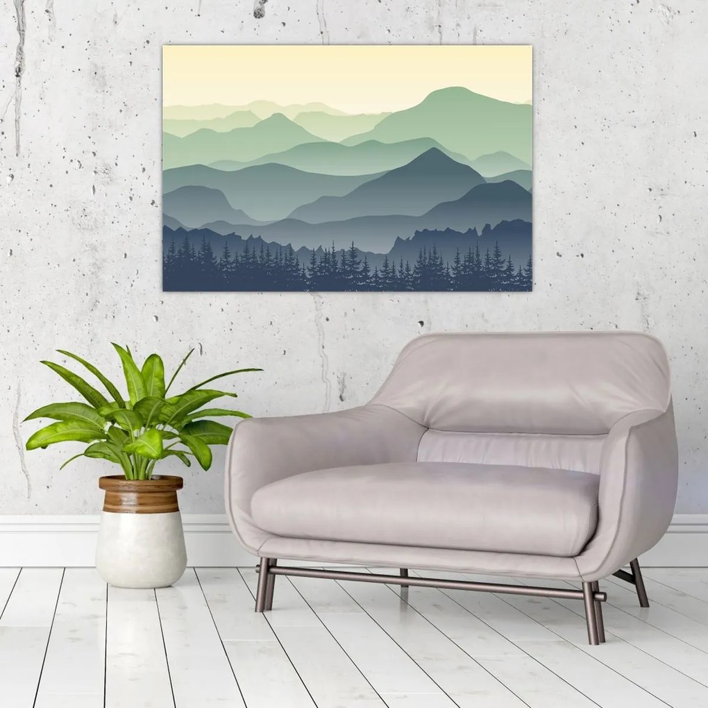 Kép - Forest Mountain (90x60 cm)
