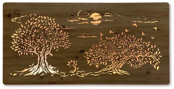 Li-Go 5307/DUB2 - LED Fényerőszabályozható fali dekoráció LED/24W/230V 120x60 cm tölgy