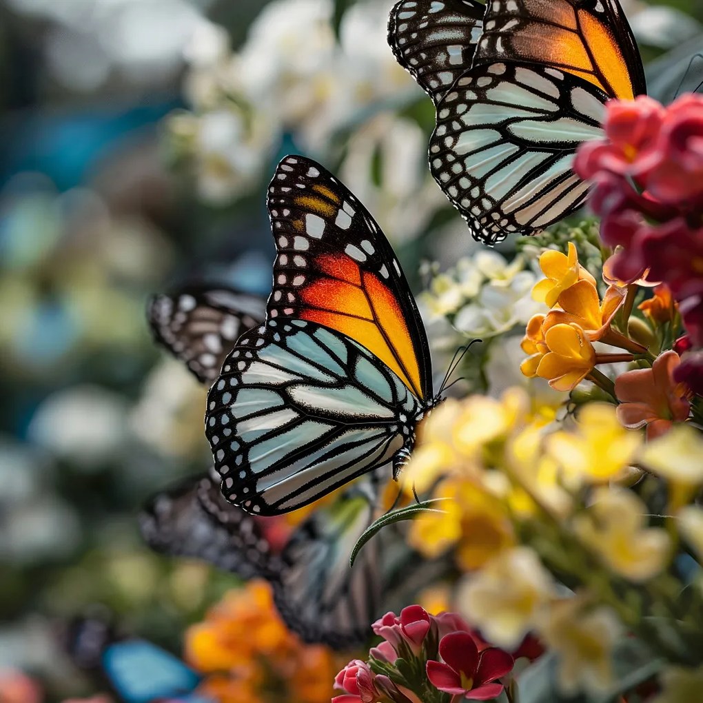 Poszter 50x50cm Pillangók a réten