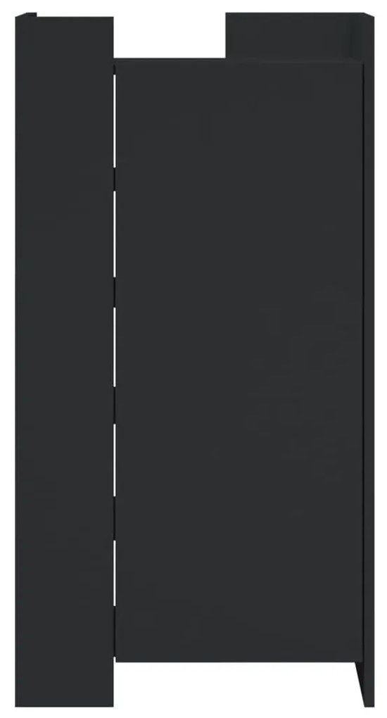 fekete szerelt fa cipőszekrény 52 x 37,5 x 100 cm