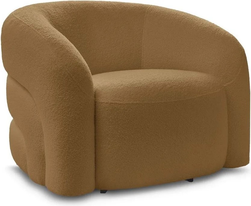 Mustársárga forgó buklé fotel Elina – Bobochic Paris