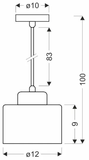 Csillár zsinóron OLENA 1xE27/60W/230V fekete