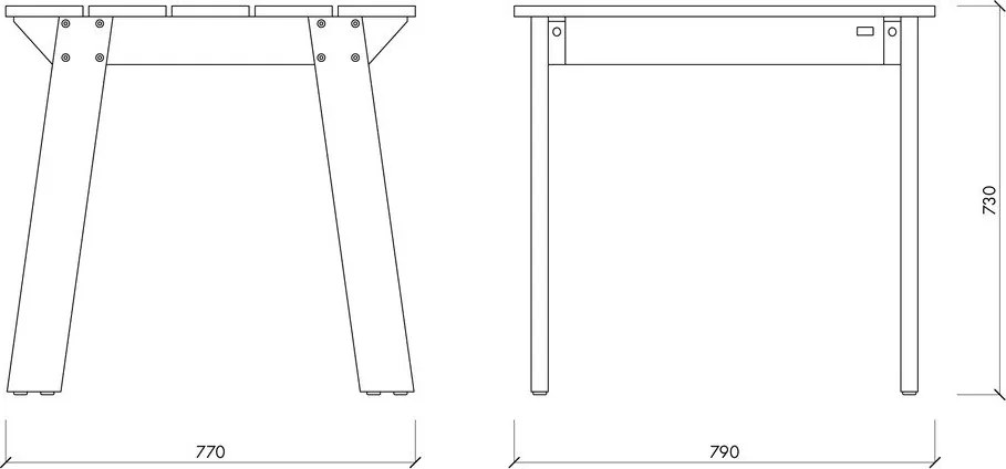 Borovi fenyő kerti étkezőasztal 77x79 cm Navo – noo.ma