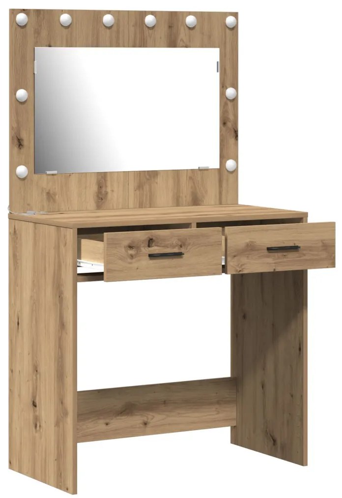 piperasztal LED világítással Kézműves tölgy 78.5x41x135 cm