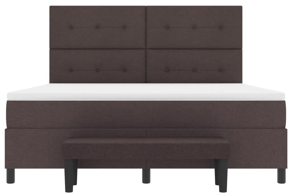 Boxspring ágy matraccal és paddal, sötétbarna, 180x200 cm szövet