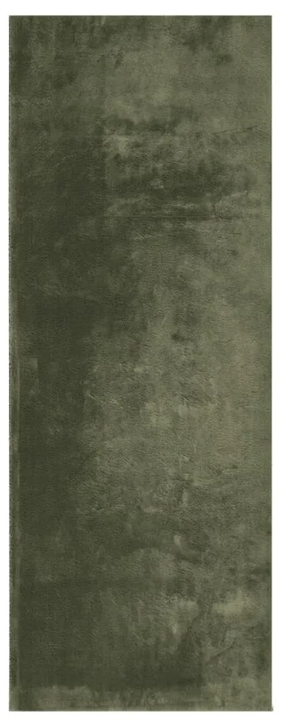 HUARTE erdőzöld rövid szálú puha és mosható szőnyeg 80 x 200 cm