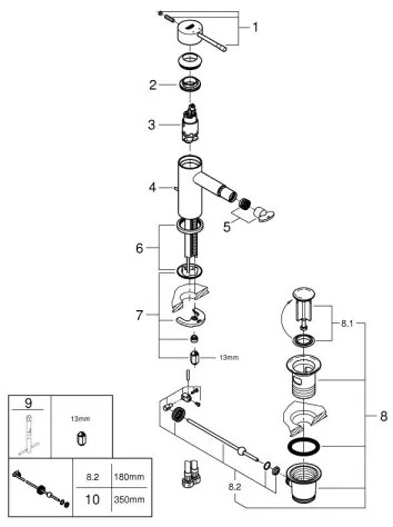 GROHE 32935GL1 - ESSENCE bidé csaptelep S méret, aranyszínű