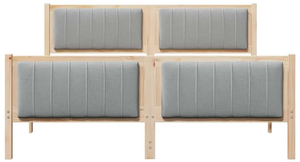 Ágykeret Barna és világosszürke 150 x 200 cm Tömör fenyőfa